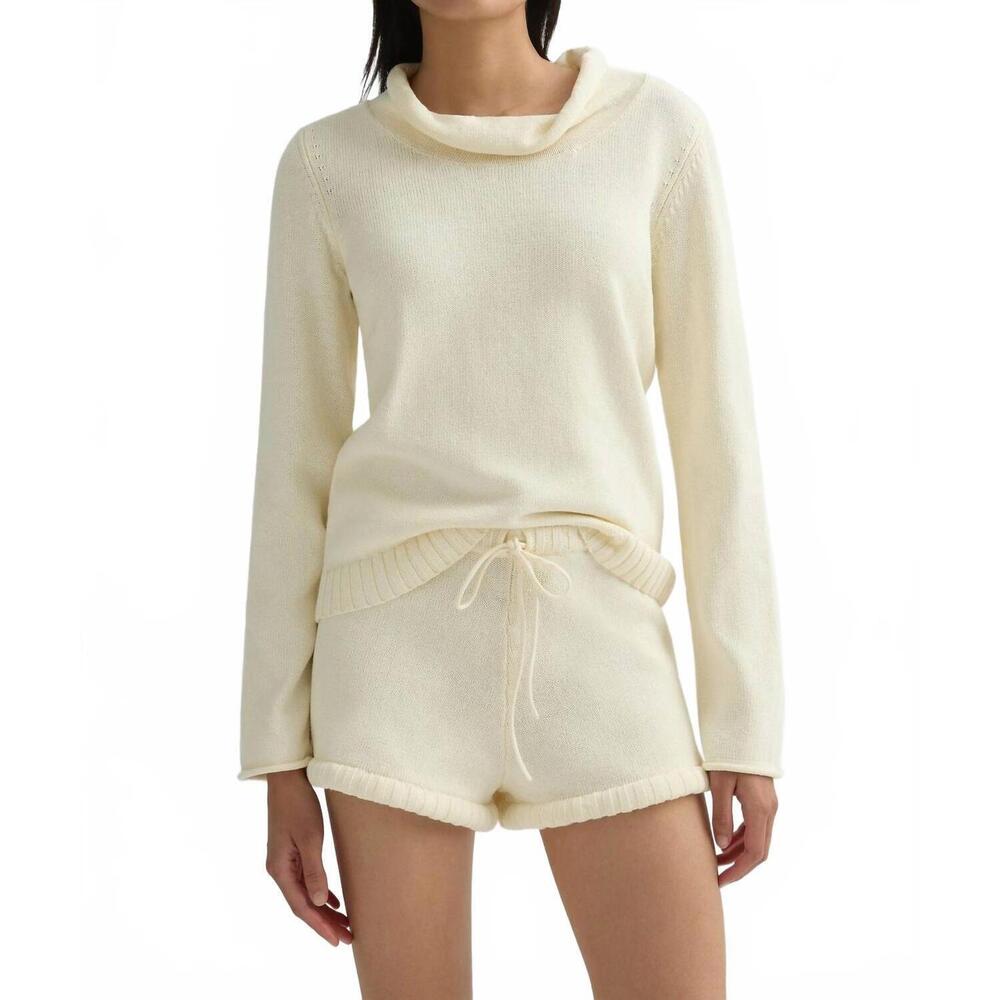 NEW POSSE teo wide neckline sweater in ivory